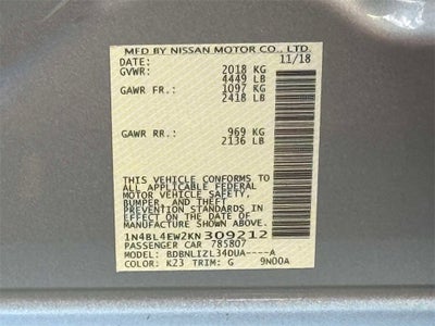 2019 Nissan Altima 2.5 SL