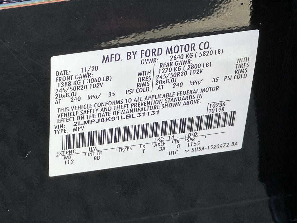 2020 Lincoln Nautilus Reserve