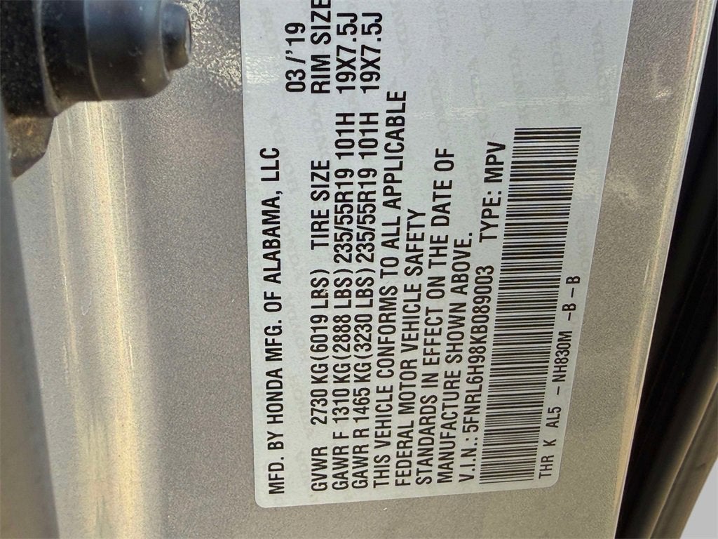 2019 Honda Odyssey Elite