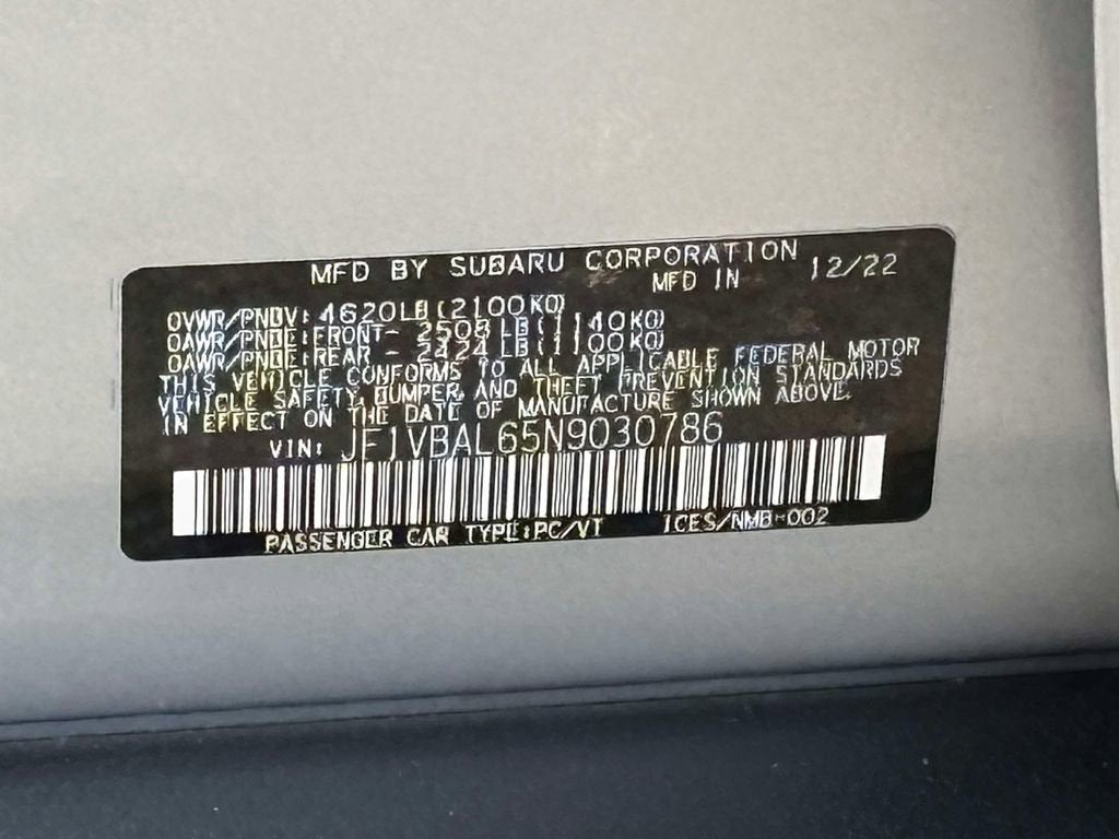 2022 Subaru WRX Limited