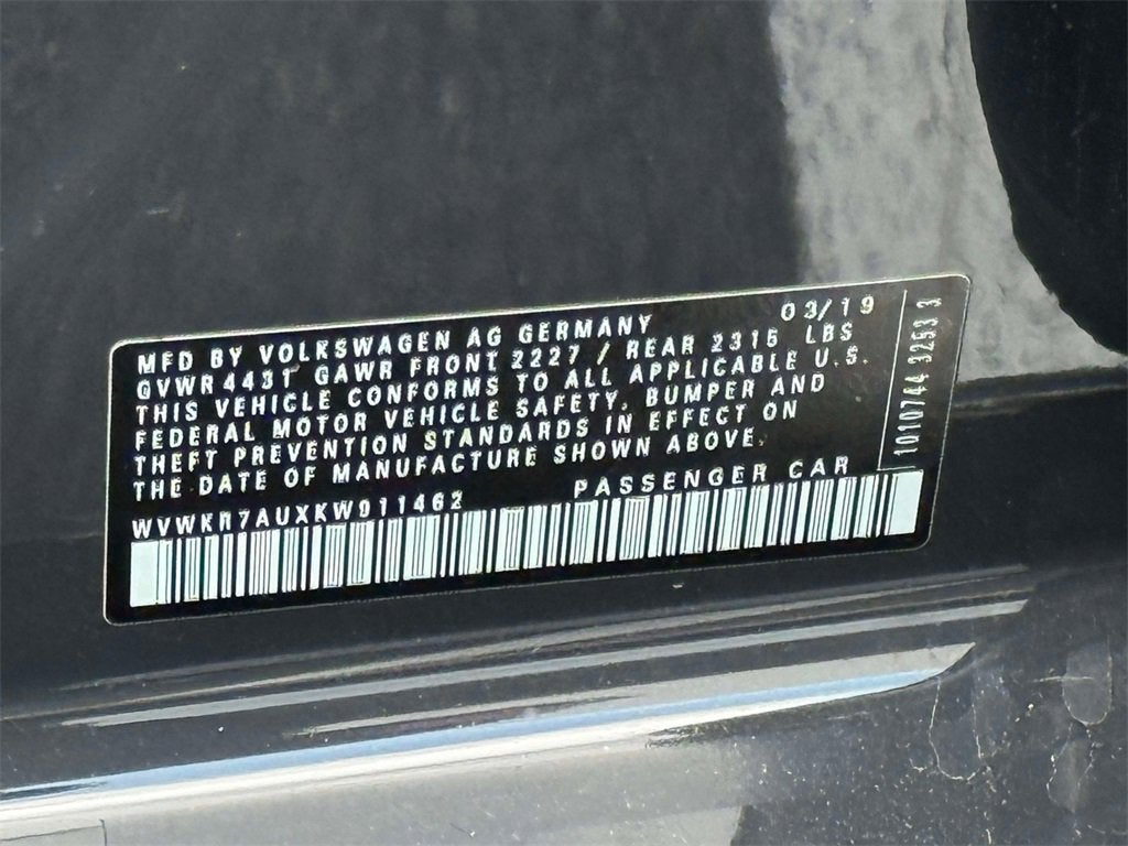 2019 Volkswagen e-Golf SE